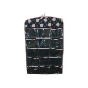 Enchanted Ascessories Black W/White Polka Dots Pocket Hanging Jewelry organizer
